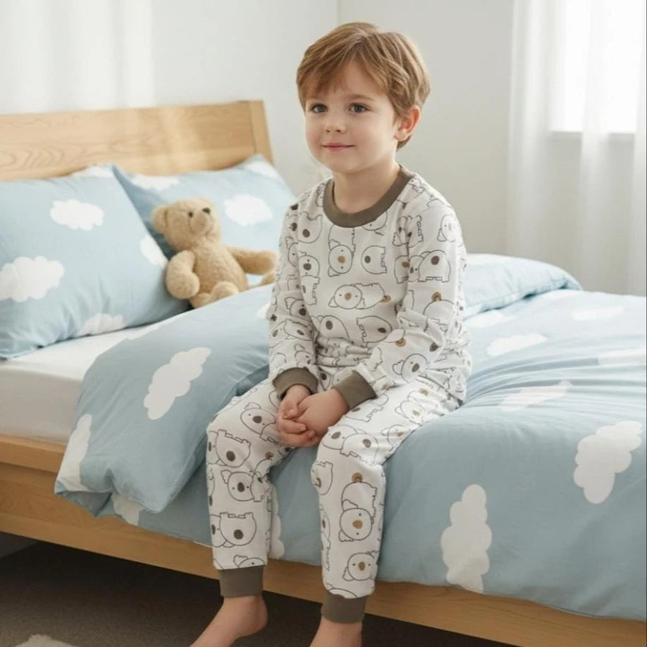 Erkek Bebek Koala Desenli %100 Pamuklu Pijama Takımı