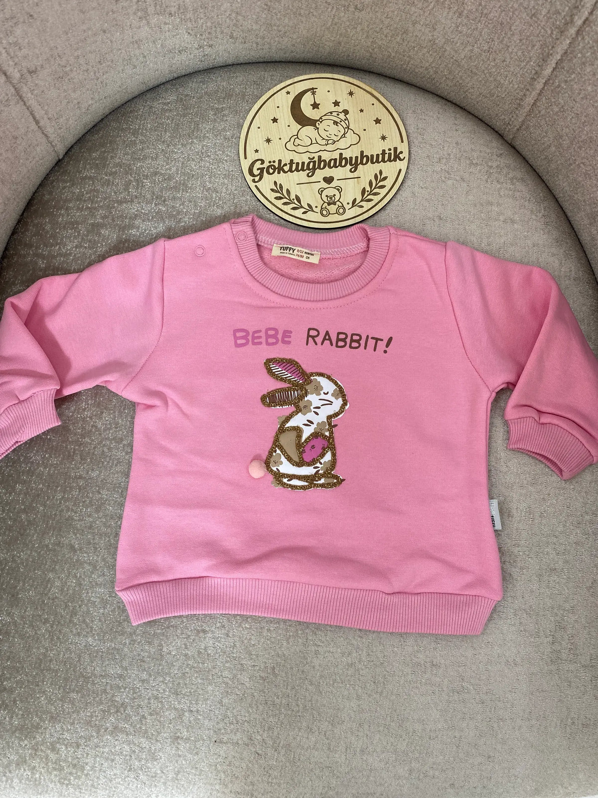 Bebe Rabbit Tavşan Figürlü Pembe Bebek Sweatshirt