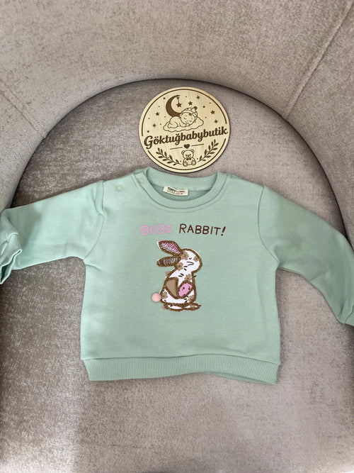 Bebe Rabbit Tavşan Figürlü Pembe Bebek Sweatshirt