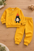 Unisex Bebek Penguen Baskılı %100 Pamuklu 2’li Takım