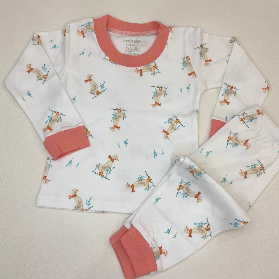 Ördek Desenli Bebek Pijama Takımı