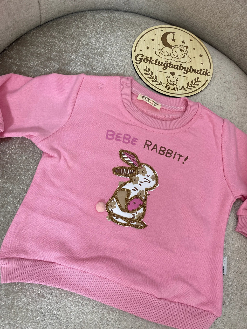 Bebe Rabbit Tavşan Figürlü Pembe Bebek Sweatshirt